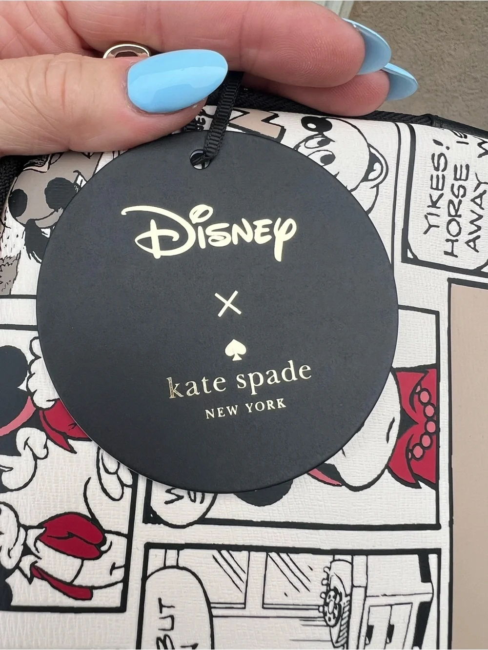 KATE SPADE Saffiano/ Leather Trim Disney Print Zip Around Laptop Sleeve